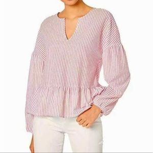 BCBGMAXAZRIA Pink Stripe Blouse